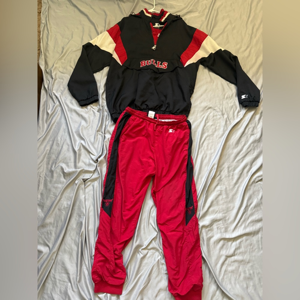 STARTER Black and Red Jacket and pants full vintage set